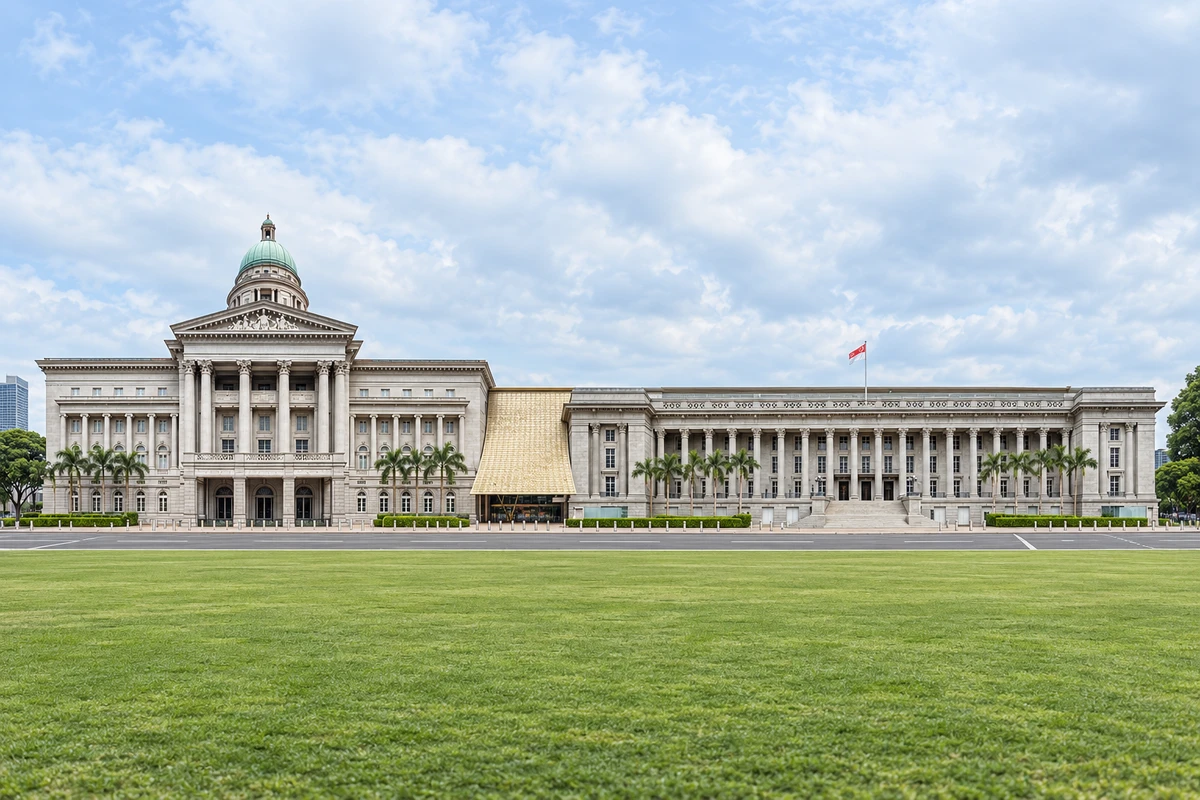 新加坡国家美术馆原最高法院与市政厅完整正面全景