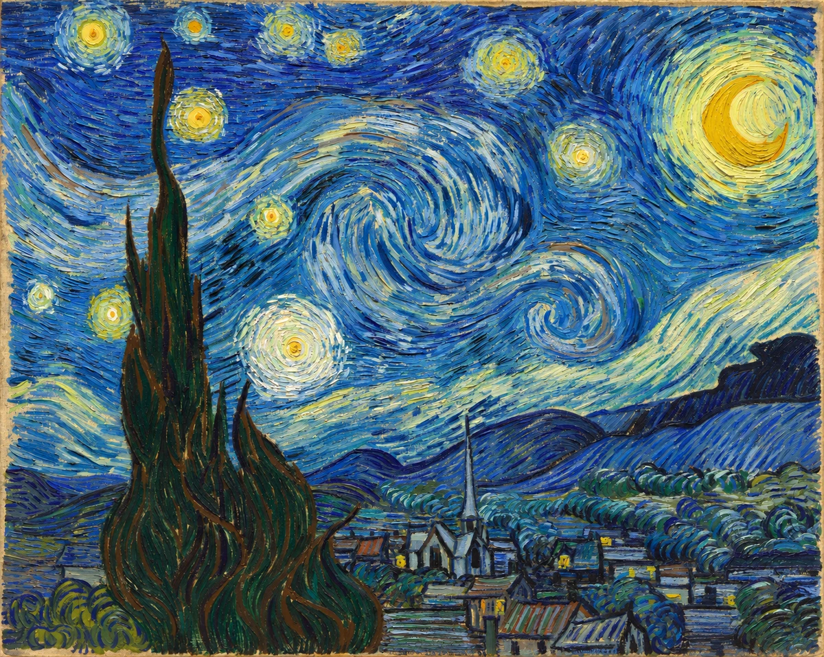 星夜完整作品的AI策展图像