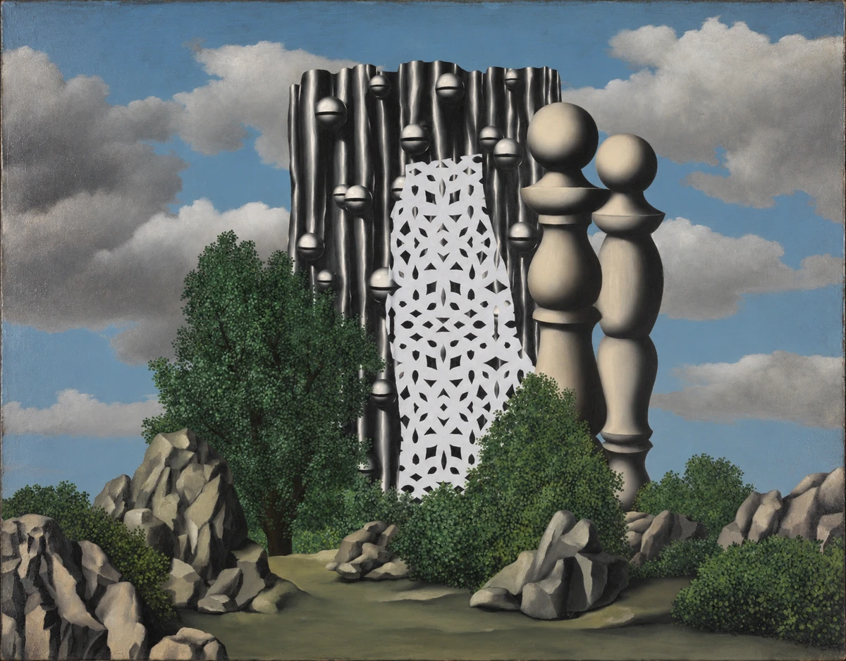René Magritte《The Annunciation》的AI策展演绎，依据泰特馆号T04367对应完整画面制作