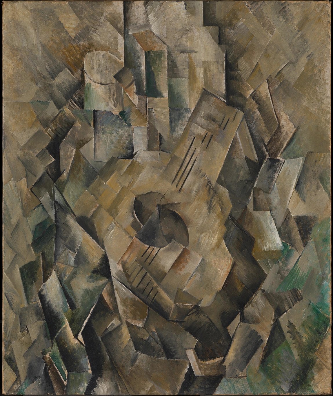 Georges Braque《Mandora》的AI策展演绎，依据泰特馆号T00833对应完整画面制作
