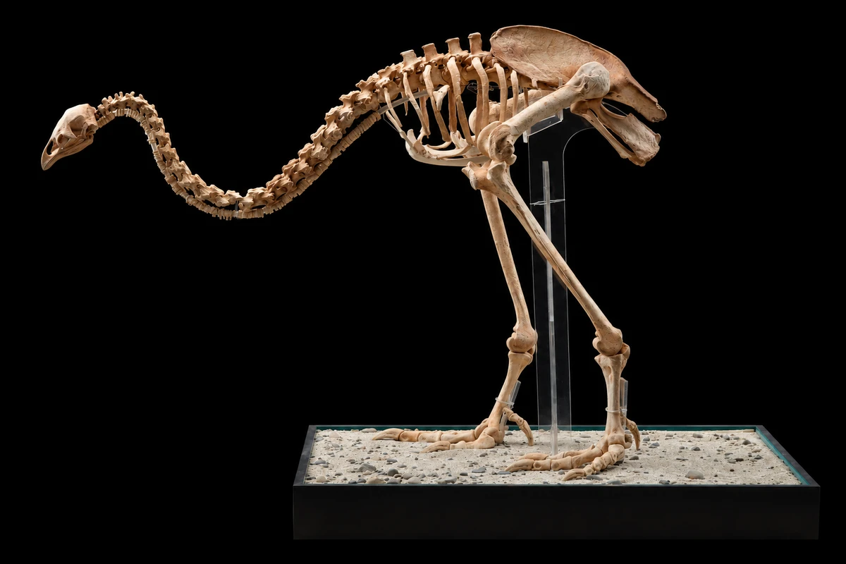 Upland Moa, Megalapteryx didinus，依据具体馆藏参考的AI视觉演绎
