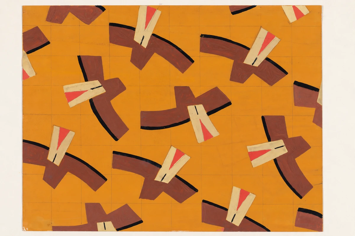 Untitled (Textile design no III)，依据具体馆藏参考的AI视觉演绎