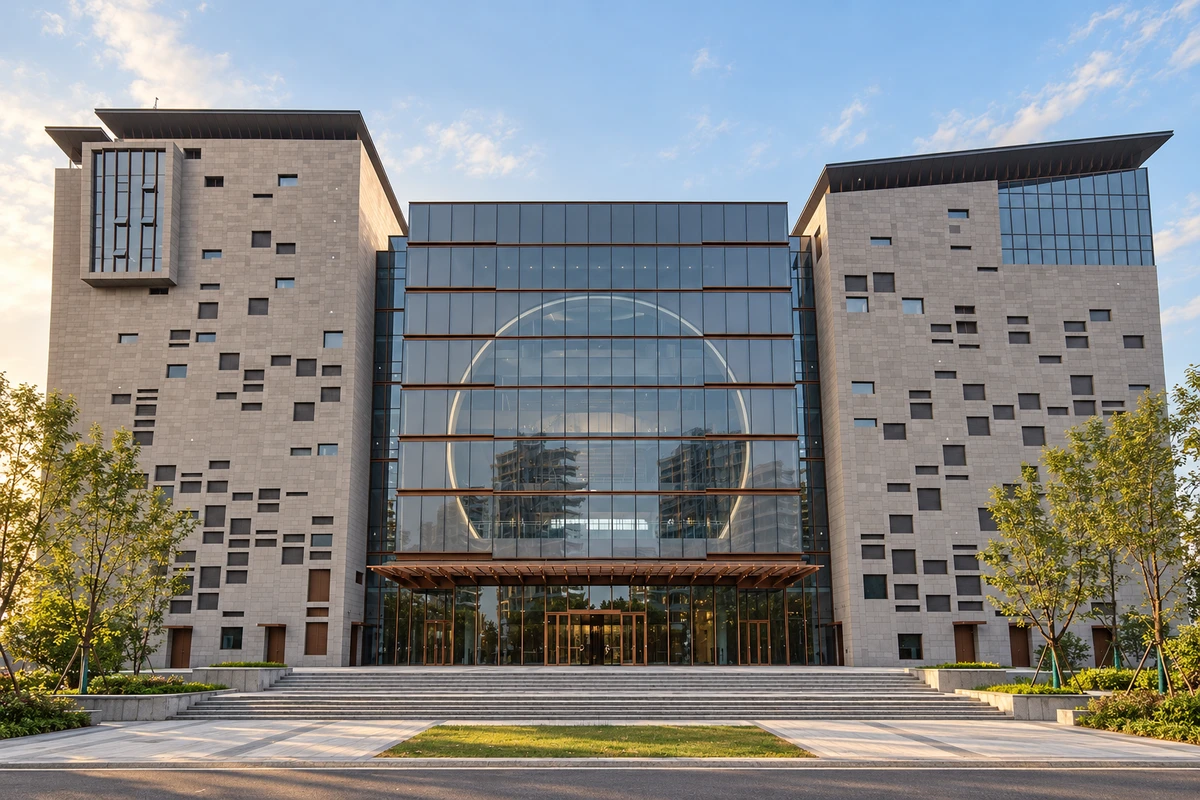 浙江省博物馆之江馆区·完整正面全景,AI建筑影像