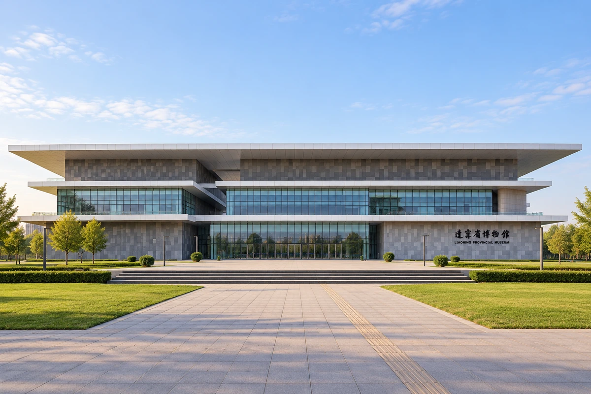 辽宁省博物馆沈阳浑南现馆完整入口正面全景策展影像