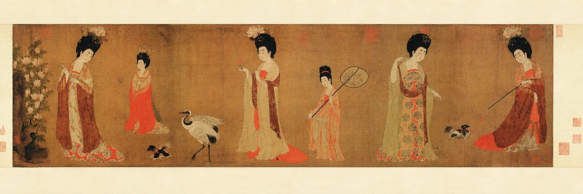 辽博《簪花仕女图》完整画面策展演绎
