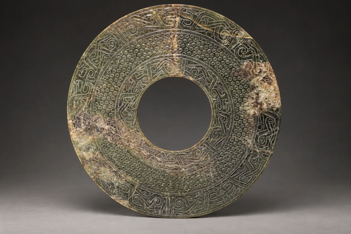 鲁国大玉璧（战国），馆方实物资料，AI策展影像