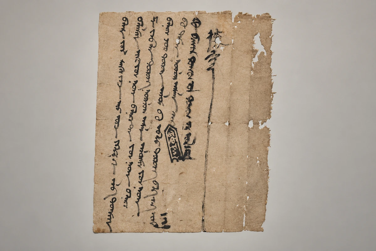 回鹘文铜钱收据：纸上的回鹘文字与交易记录，让多种语言在绿洲生活中的实际使用成为可见线索。