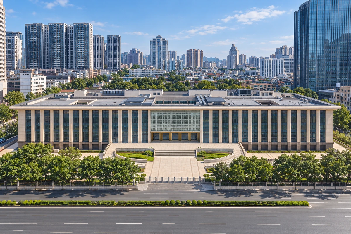 广西壮族自治区博物馆:民族大道改扩建馆舍正面全景,策展生成影像
