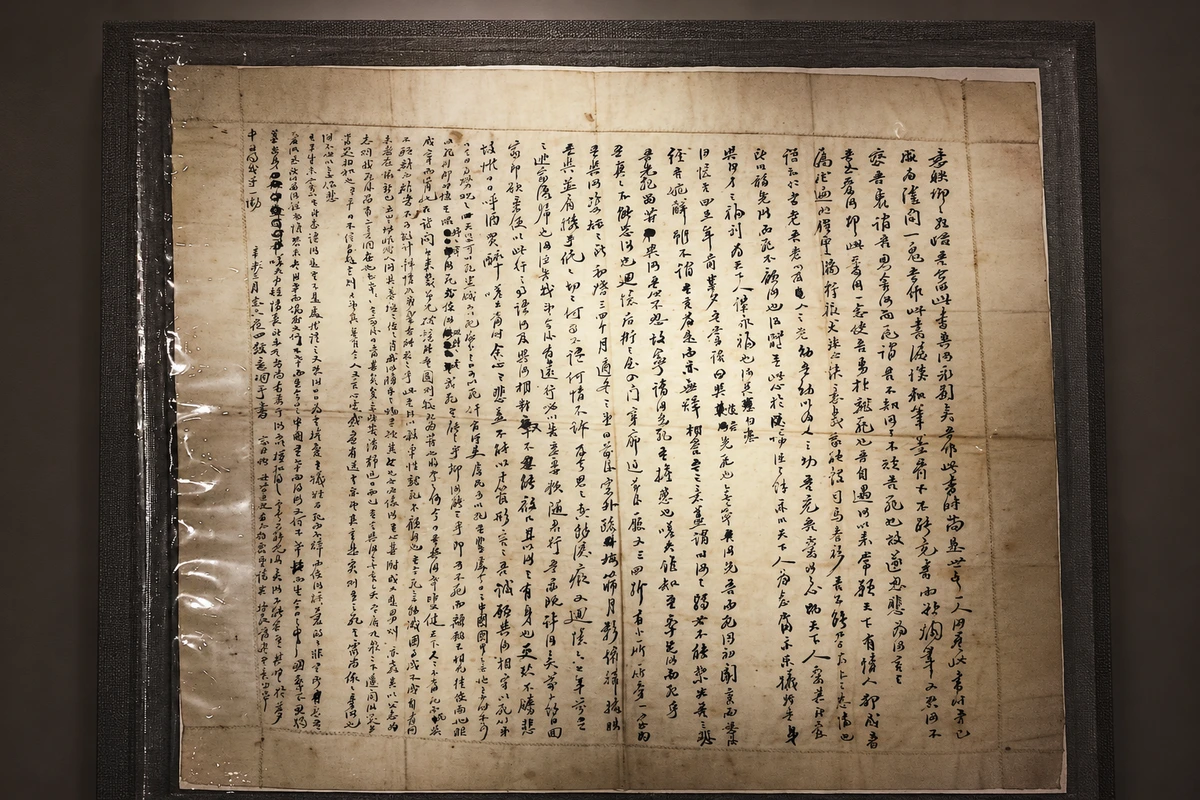 林觉民《与妻书》（历史展陈）：长幅手写文字在保护陈列中展开，将个人情感和近代历史联系为一次持续阅读。